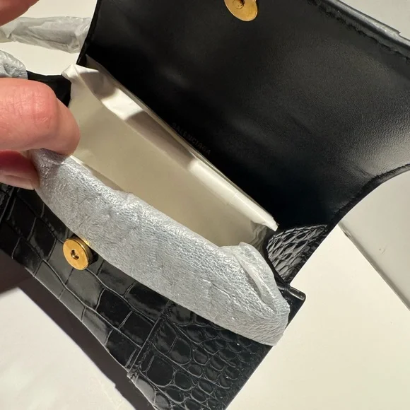 Balenciaga NEW XS Hourglass black croc - Picture 11 of 13